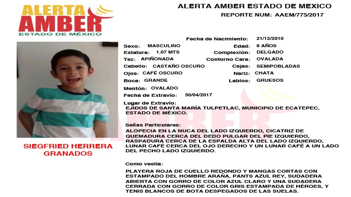 Alerta Amber Estado de México