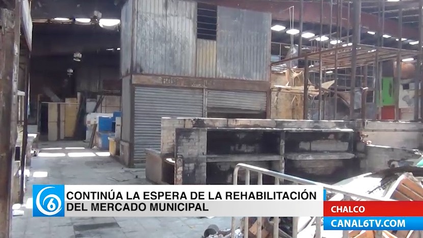 Locatarios del mercado de Chalco continúan a la espera de la rehabilitación de las instalaciones