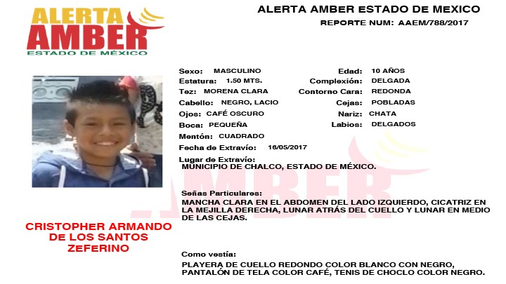 Alerta Amber Estado de México