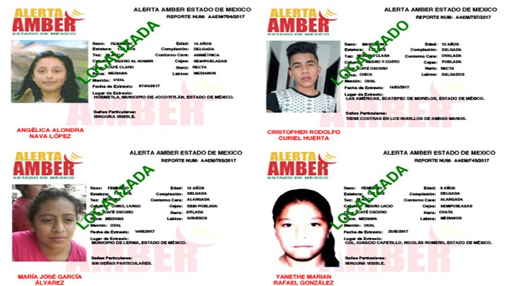 INFORMAN LA LOCALIZACIÓN DE CUATRO MENORES DESAPARECIDOS EN EL EDOMEX