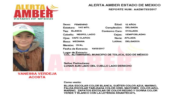 Alerta Amber Estado de México