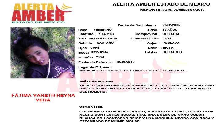 Alerta Amber Estado de México