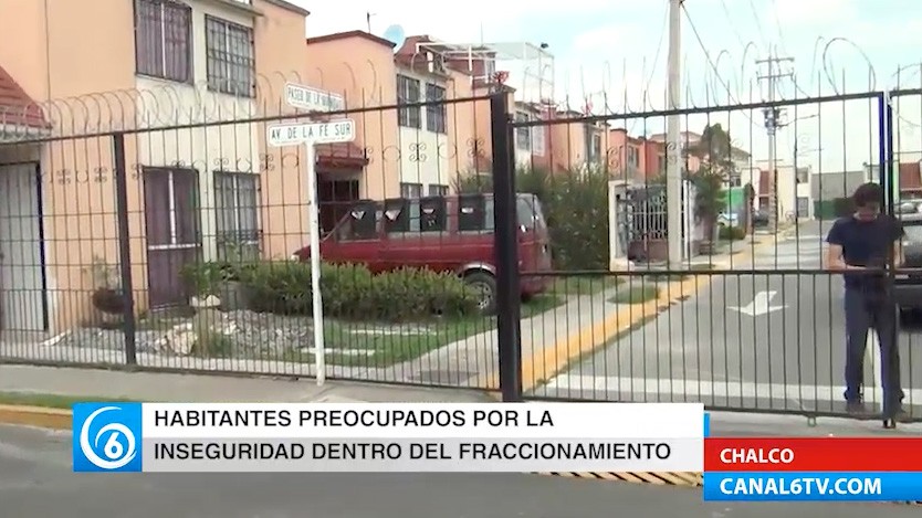 Habitantes de Paseos de Chalco preocupados por la inseguridad