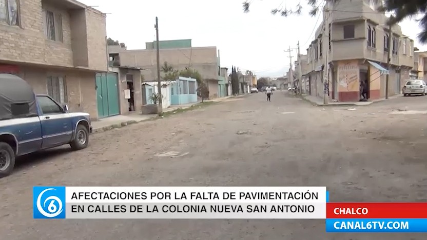 Habitantes de la Nueva San Antonio en Chalco, carecen de pavimentación en sus calles