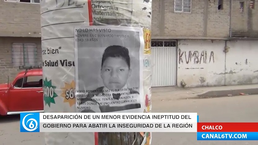 Desaparece menor de edad en la colonia Nueva San Miguel, Chalco