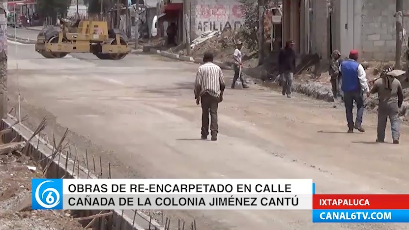 Realizan reencarpetado en la calle Cánada de la colonia Jiménez Cantú