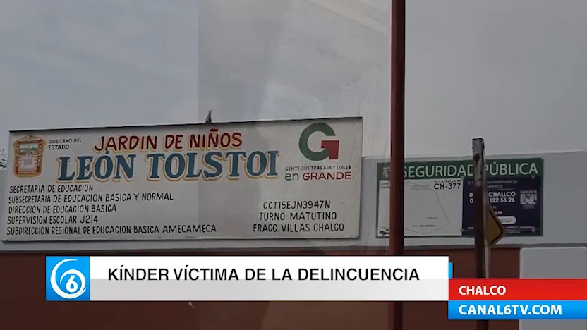 Roban cableado del kinder León Tolstoi de Villas de Chalco