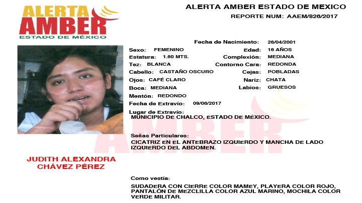 Alerta Amber Estado de México