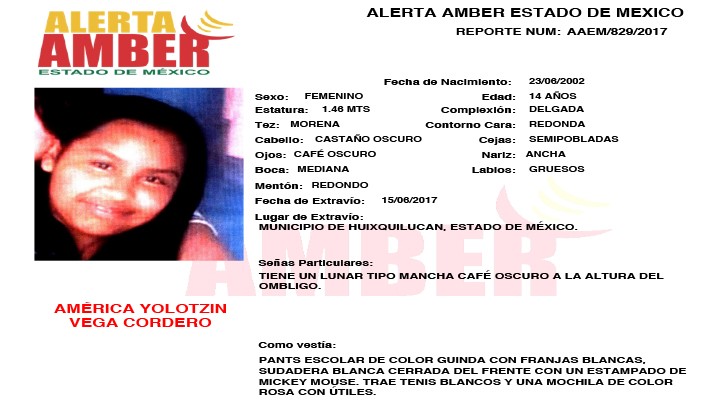 Alerta Amber Estado de México