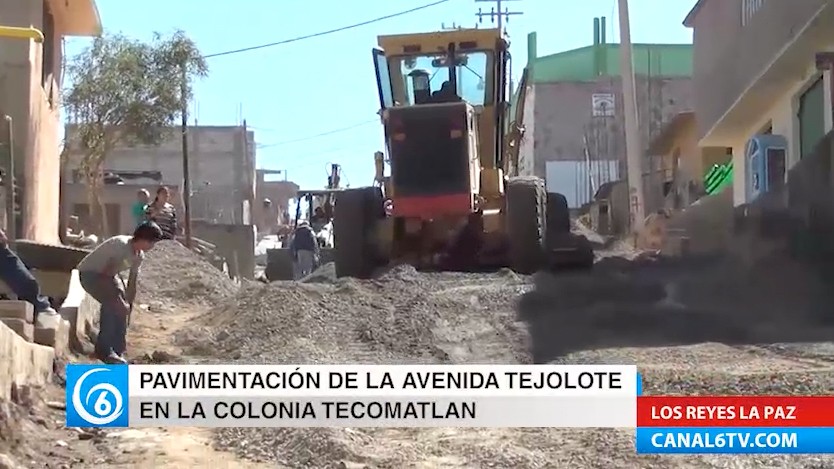 Pavimentación de la avenida El Tejolote en la colonia Tecomatlán