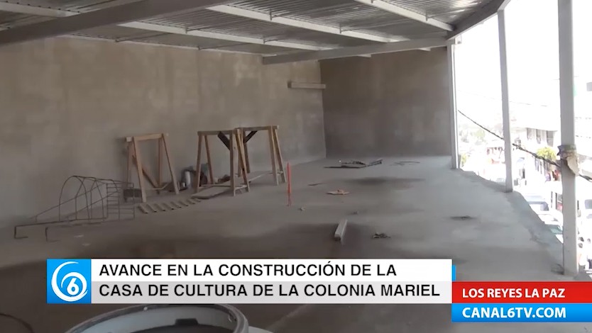 Avance en la construcción de la Casa de Cultura de a colonia Mariel