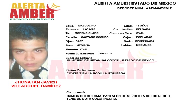 Alerta Amber Estado de México