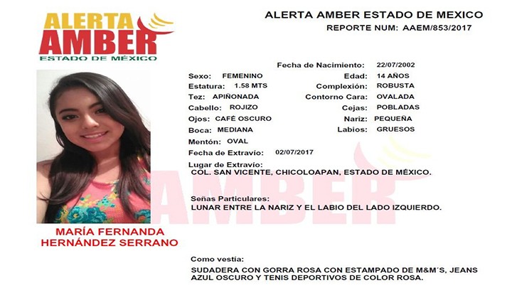 Alerta Amber Estado de México