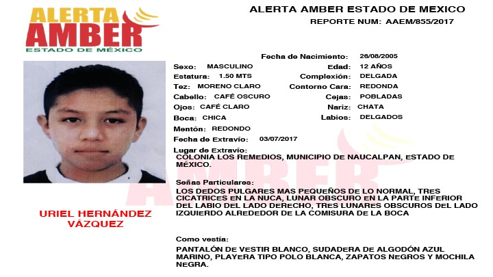 Alerta Amber Estado de México