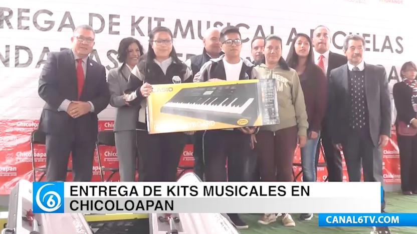 Entrega de kits musicales en San Vicente Chicoloapan