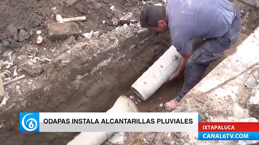 Odapas Ixtapaluca coloca alcantarillas pluviales en Tlalpizahuac