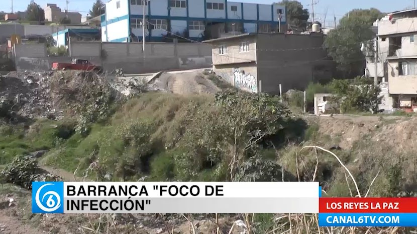 Barranca de la colonia Primavera en Los Reyes, un foco de infección