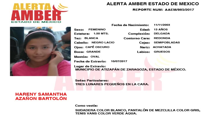 Alerta Amber Estado de México