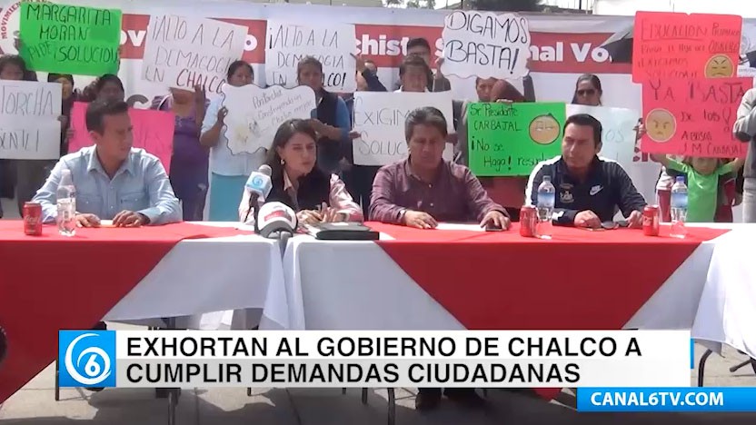 Integrantes del Movimiento Antorchista denuncian incumplimiento del edil de Chalco