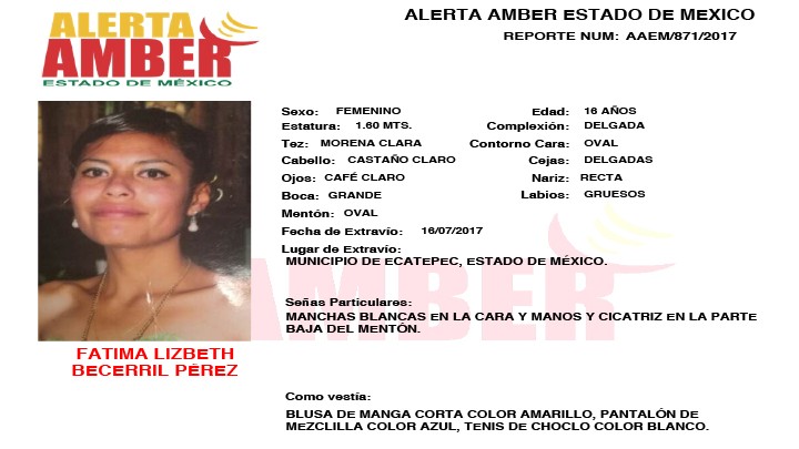 Alerta Amber Estado de México