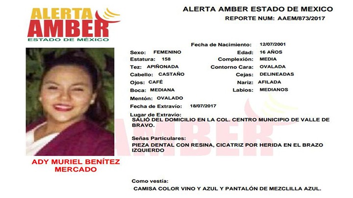 Alerta Amber Estado de México