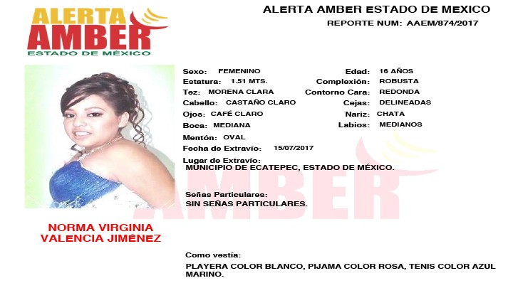 Alerta Amber Estado de México