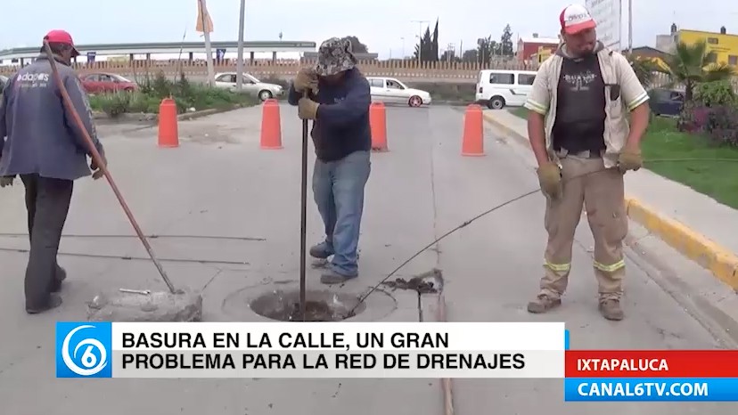 Falta de cultura de la ciudadanía se refleja en la basura arrojada a la red de drenajes en Ixtapaluca