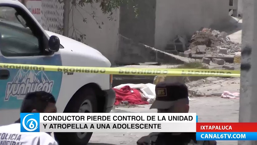 Adolescente pierde la vida al ser atropellada por una unidad que repartía agua