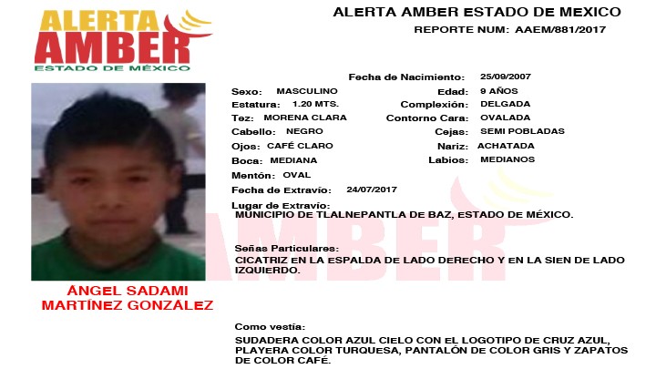 Alerta Amber Estado de México