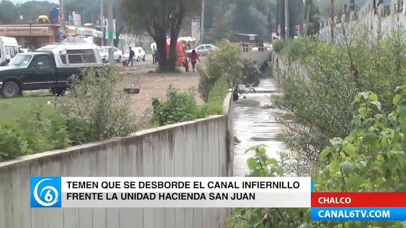 Habitantes temen que se desborde el canal infiernillo frente la unidad Hacienda San Juan