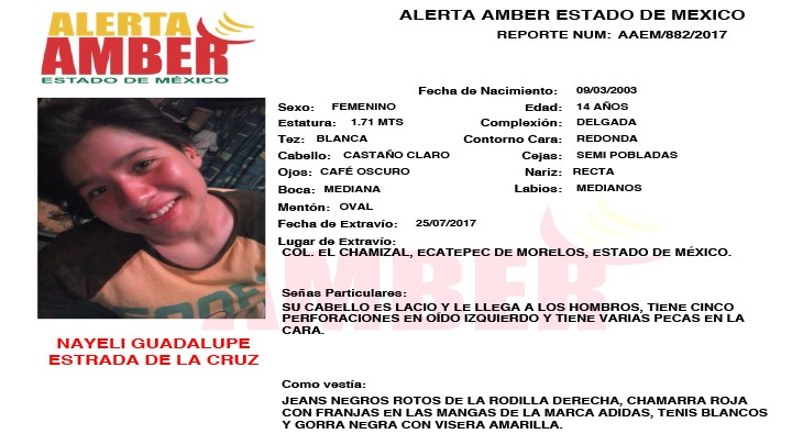 Alerta Amber Estado de México