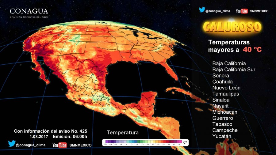 Este martes prevalece el clima caluroso en 13 estados del país