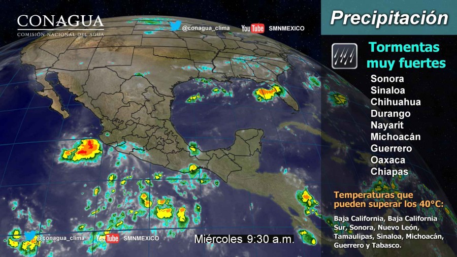 LLUVIAS PUNTUALES MUY FUERTES EN EL NOROESTE, OCCIDENTE Y SUR DEL PAÍS