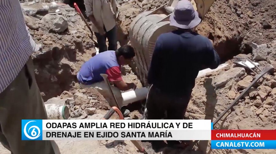 Odapas amplía red hidráulica y de drenaje en ejido Santa María