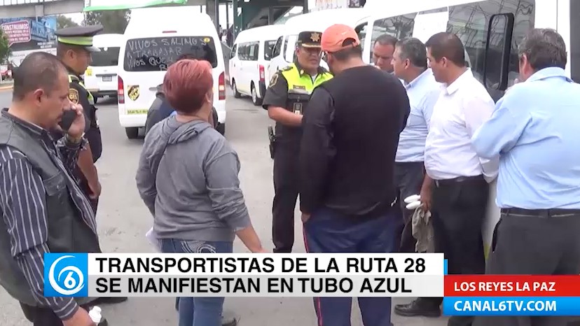 Choferes de la ruta 28 se manifiestan para exigir al gobierno estatal mayor seguridad