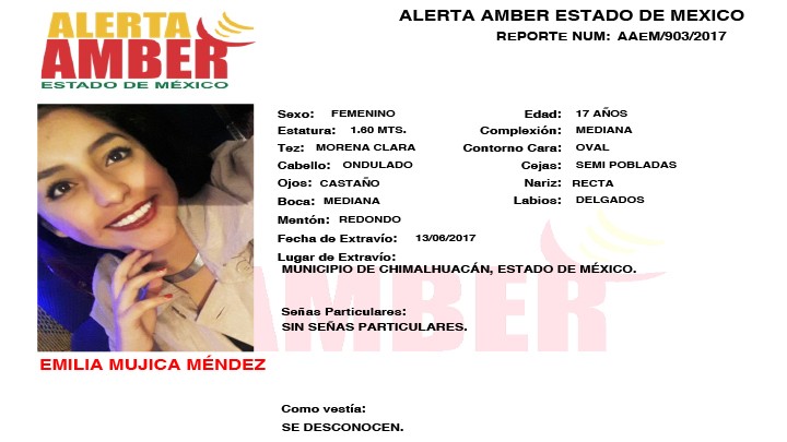 Alerta Amber Estado de México