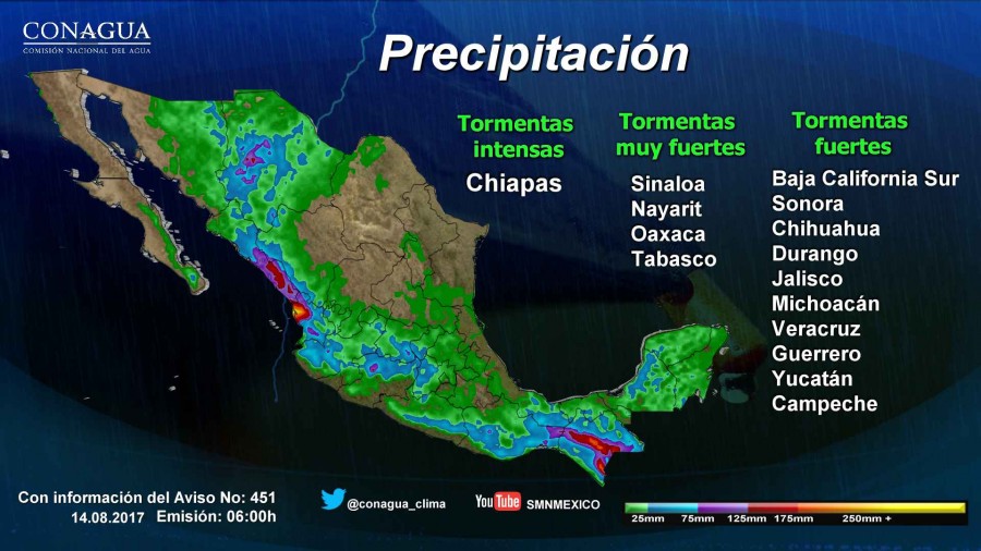 TORMENTAS PUNTUALES INTENSAS EN CHIAPAS POR EFECTOS DE LA ONDA TROPICAL No. 26