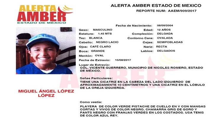 Alerta Amber Estado de México