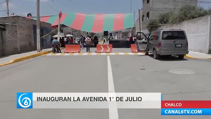 Inauguran la pavimentación de la avenida 1º de Julio en el municipio de Chalco