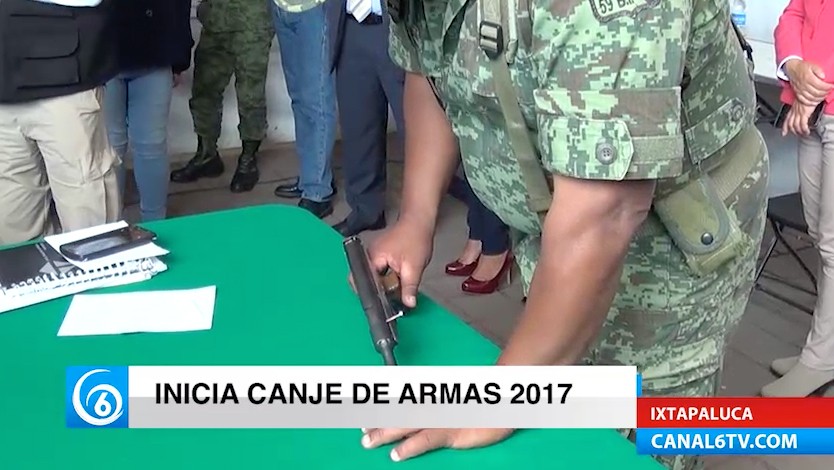 Llevan a cabo el programa de canje de armas en el municipio de Ixtapaluca