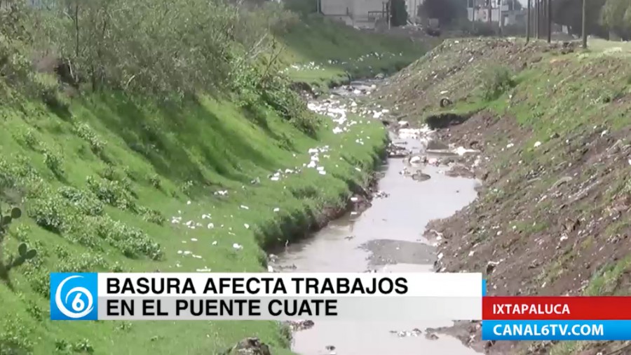 Por tercera vez el exceso de basura afecta los trabajos de desazolve en el puente cuate