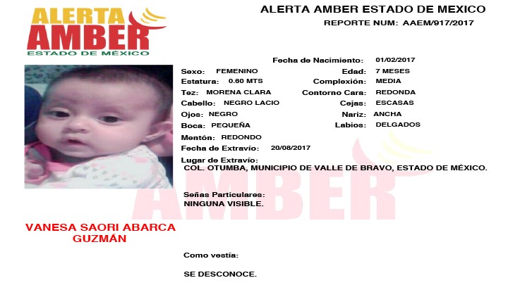 Alerta Amber Estado de México