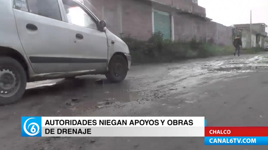 Autoridades de Chalco niegan apoyos y obras de drenaje en la colonia Jardines de San Marcos