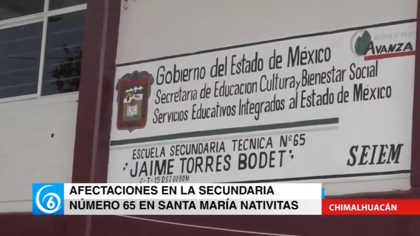 El gobierno municipio atendió afectaciones en la secundaria No.65 en Santa María Nativitas