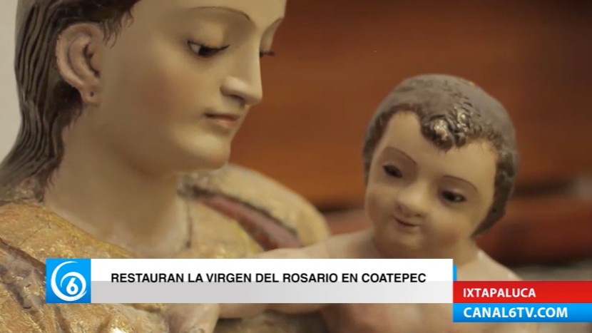 Restauran imagen de la Virgen del Rosario en Coatepec bajo la supervisión del INAH