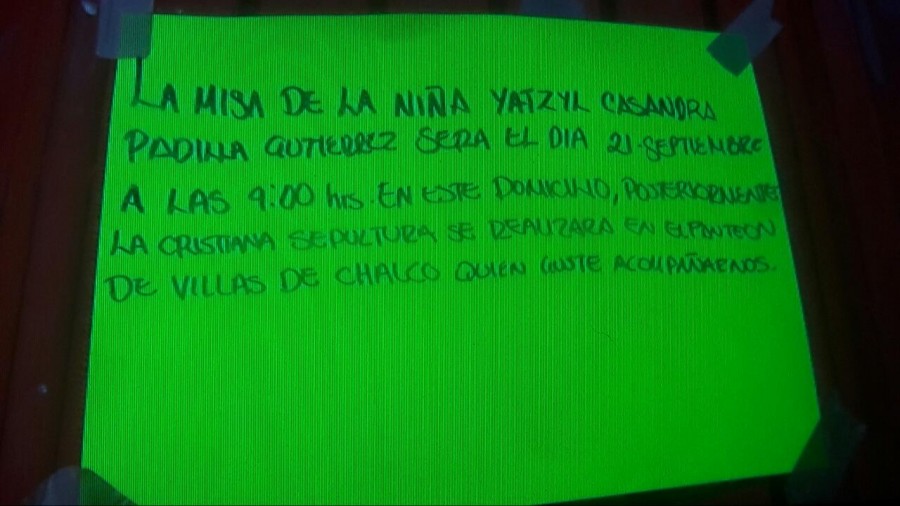 MISA DE CUERPO PRESENTE DE NIÑA QUE FALLECIÓ EN CHALCO