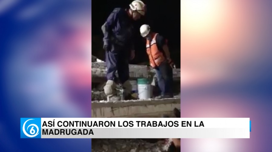 Así continuaron los trabajos de búsqueda y rescate durante la madrugada en la CDMX