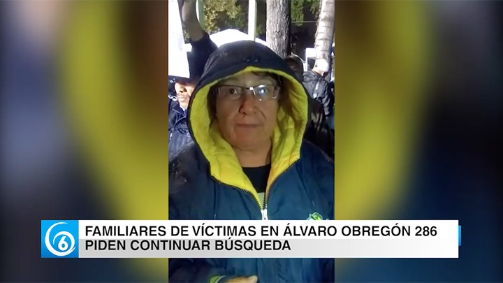 Familiares del edificio 286 en Álvaro Obregón piden continuar búsqueda