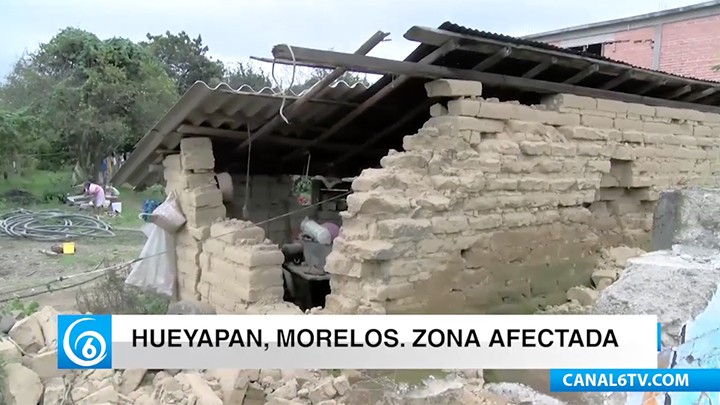 Una más de las zonas severamente afectadas es Hueyapan, Morelos