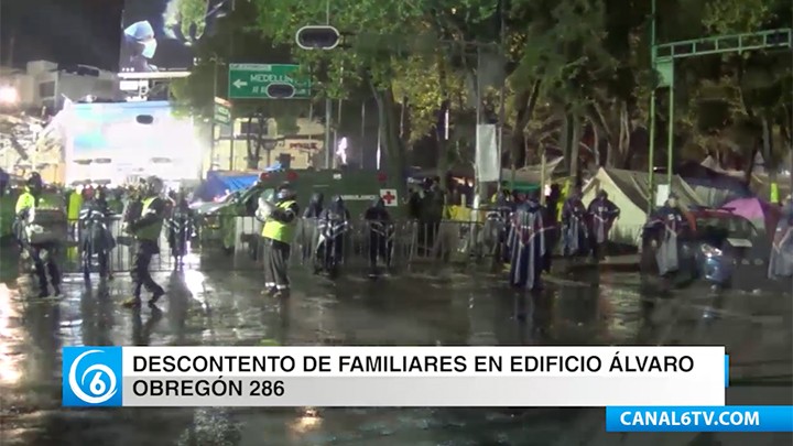 Descontento de familiares de víctimas del edificio de Álvaro Obregón 286, piden continuar búsqueda